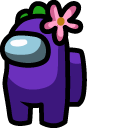 Among Us Purple Character in Flower Hat cursor – Custom Cursor