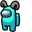 Among Us Cyan Character in Ram Horns Hat Pointer