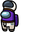 Among Us Purple Character in Astronaut Outfit Pointer
