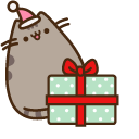 Pusheen with Christmas Present cursor – Custom Cursor browser extension