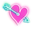 Pink Heart with Arrow Neon Pointer