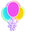 Colourful Party Hat and Balloons Neon Pointer