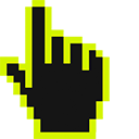 Electric Lime Pixel cursor – Custom Cursor browser extension