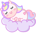 Cute Unicorn on the Moon and Cloud cursor – Custom Cursor browser extension
