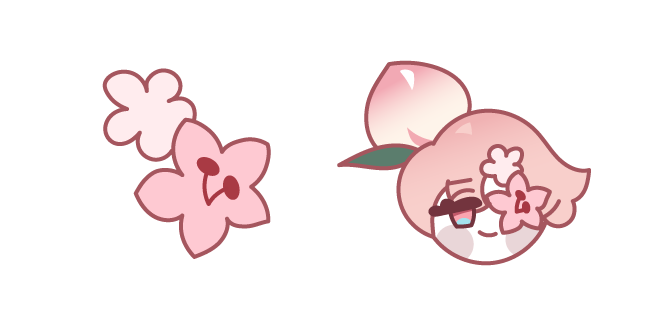 Cookie Run Peach Blossom Cookie and Flower Cursor