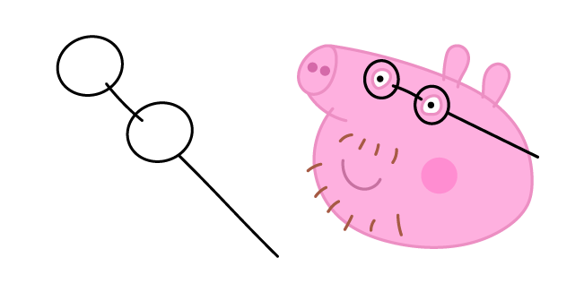 Peppa Pig Daddy Pig y Gafas Cursor