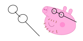 Peppa Pig Daddy Pig and Glasses Cursor