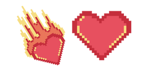 Fiery Heart Pixel Cursor