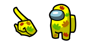 Among Us Yellow Character with Leaves Cursor