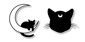 Black Cat and White Moon Cursor