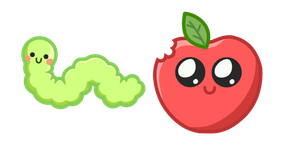 Cute Worm and Apple cursor