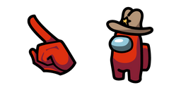 Among Us Red Character in Cowboy Hat Cursor