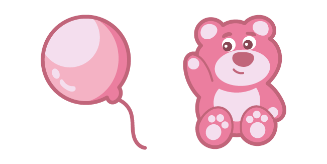 Kawaii Pink Teddy and Balloon Cursor