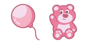 Kawaii Teddy et Ballon Rose Curseur