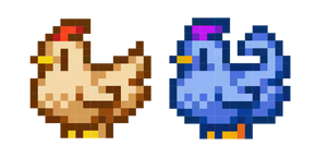 Stardew Valley White and Blue Chicken Cursor