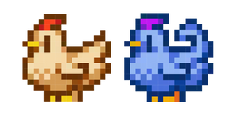 Stardew Valley Gallina Blanca y Azul Cursor