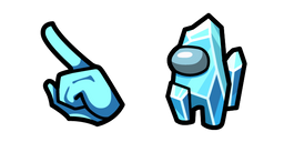 Among Us Blue Ice Character Cursor