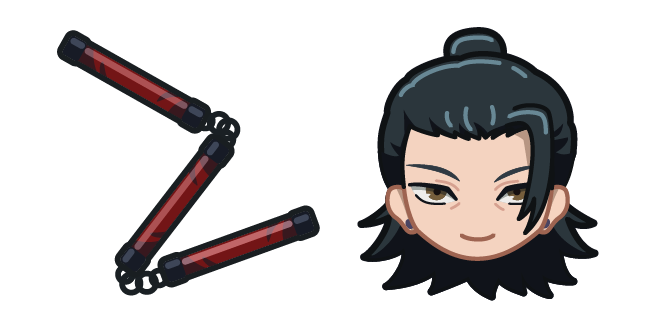 Cute Jujutsu Kaisen Suguru Geto and Nunchucks курсор