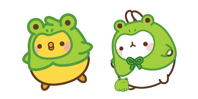 Kawaii Frog Molang and Piu Piu Cursor