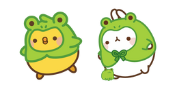 Kawaii Frog Molang and Piu Piu Cursor