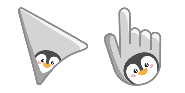 Pingüino sobre Fondo Gris Cursor