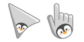 Penguin on Gray Background Cursor