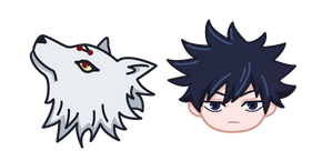 Chibi Jujutsu Kaisen Megumi Fushiguro et Divine Dog Curseur