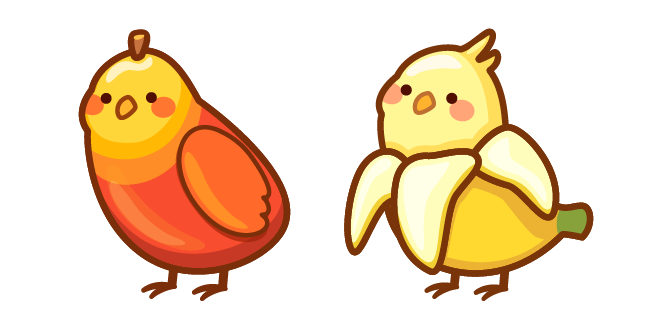 Cute Mango and Banana Parrots Cursor