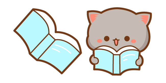 Kawaii Mochi Mochi Peach Cats Goma and Blue Book Cursor