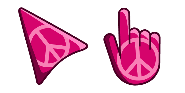 Peace Symbol on Pink Background Cursor