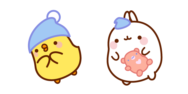 Kawaii Molang and Piu Piu Sleep Time Cursor