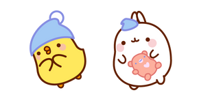 Kawaii Molang and Piu Piu Sleep Time Cursor