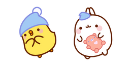 Kawaii Molang and Piu Piu Sleep Time Cursor