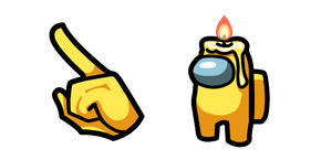 Курсор Among Us Yellow Candle Character