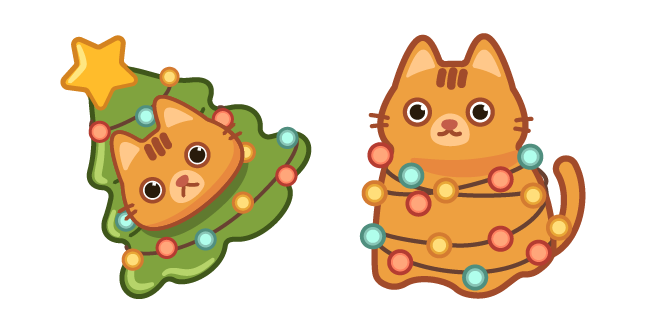 Cute Cat and Christmas Tree Cursor