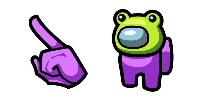 Among Us Purple Character in Frog Hat Cursor