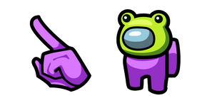 Among Us Purple Character in Frog Hat Cursor