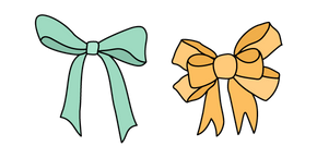 VSCO Girl Green and Yellow Bows Cursor