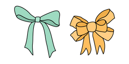 VSCO Girl Green and Yellow Bows Cursor