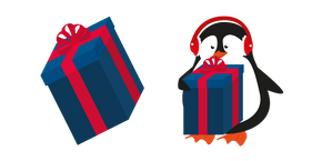 Navidad Pingüino y Caja de Regalo cursor