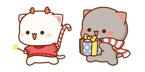 Kawaii Mochi Mochi Peach Cats Christmas Peach y Goma cursor