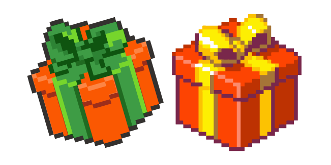 Cajas de Regalo Navideñas Pixel Cursor