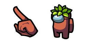 Among Us Brown Pot Plant Character Cursor