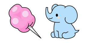 VSCO Girl Pink Cotton Candy and Blue Elephant Cursor