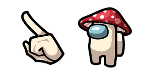 Among Us White Character with Mushroom Hat Cursor