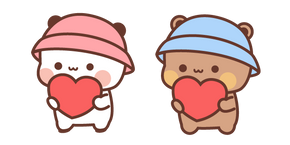 Kawaii Bubu and Dudu in Pink and Blue Hats Cursor