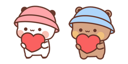 Kawaii Bubu et Dudu en Сhapeaux Roses et Bleus  Curseur