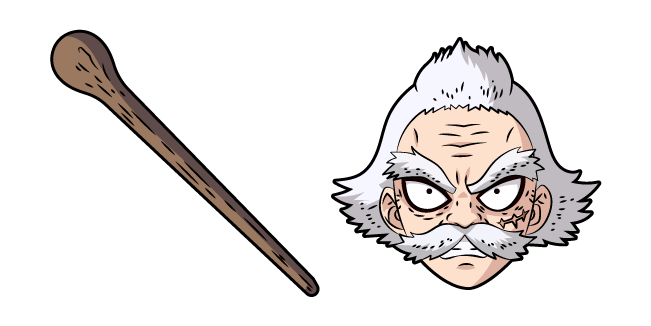 Demon Slayer Jigoro Kuwajima y Bastón de Madera Cursor