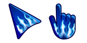 Flamme Bleue sur Fond Bleu Curseur