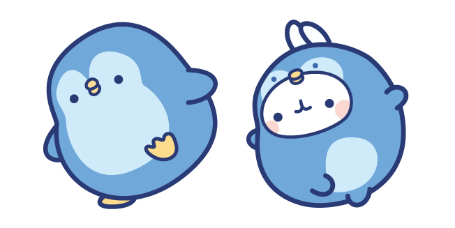 Molang and Piu Piu in Penguin Costumes Cursor